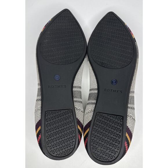 ROTHY\'S The Points Inverse Stripe Flats Women\'s Retired SZ 10.5